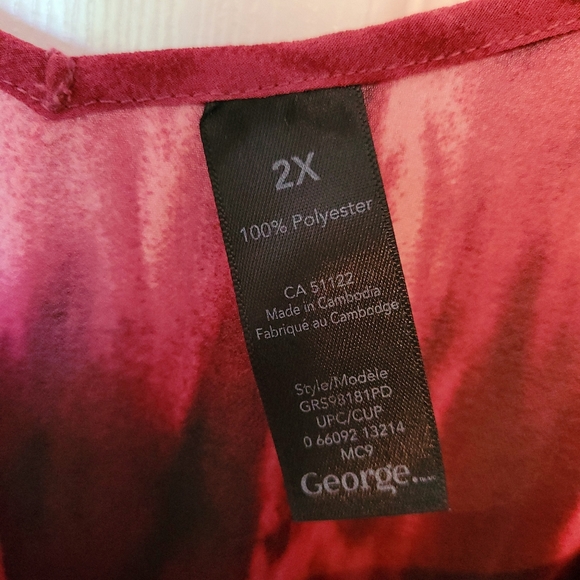 GEORGE plus size tie-dye semi-sheer coverup - Picture 2 of 2